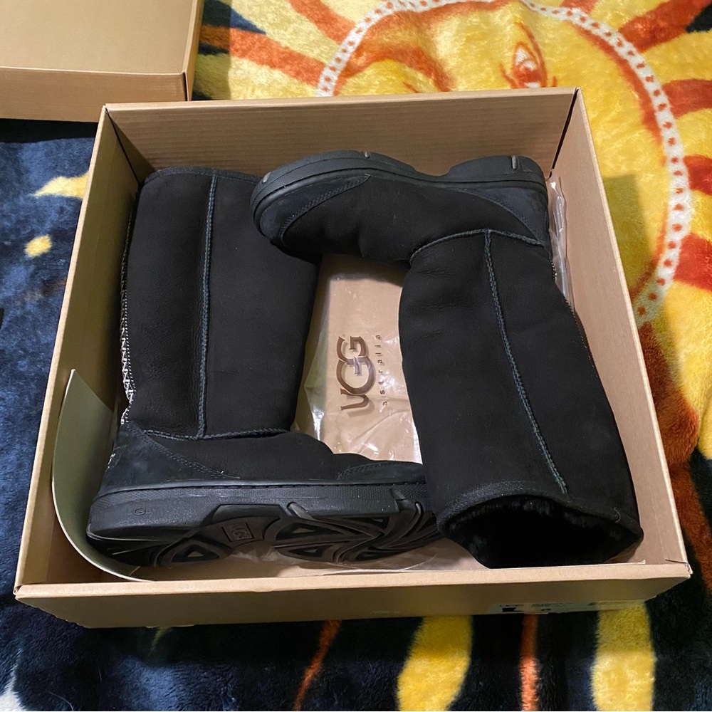 Ultimate Tall Braid Ugg Boots in Black